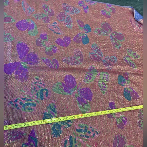 Pashmina large reversible butterfly pink-purple sparkly fringe wrap shawl scarf - Picture 8 of 10